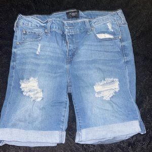 distressed light wash jeans